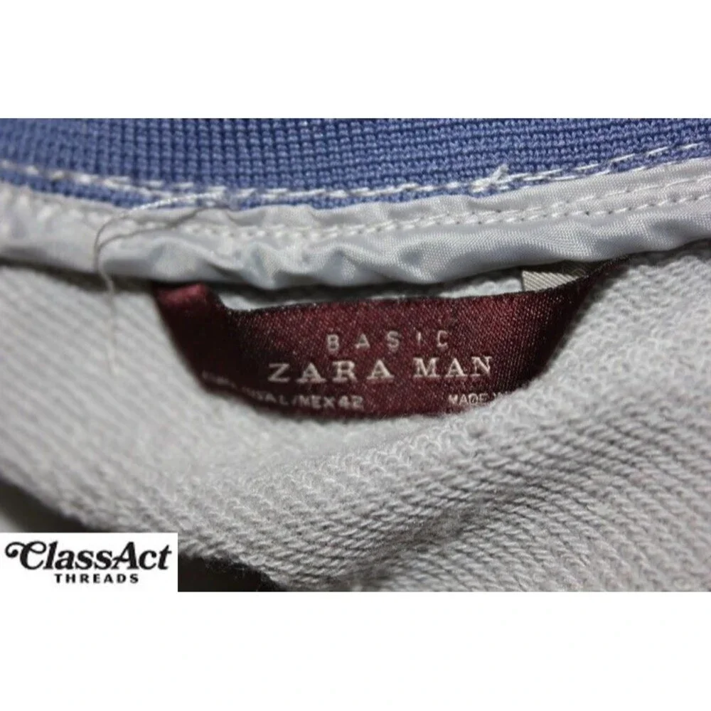 Zara Man Puffer Vest Gray Lightweight Sleeveless Polyester Sz L - Picture 9 of 10